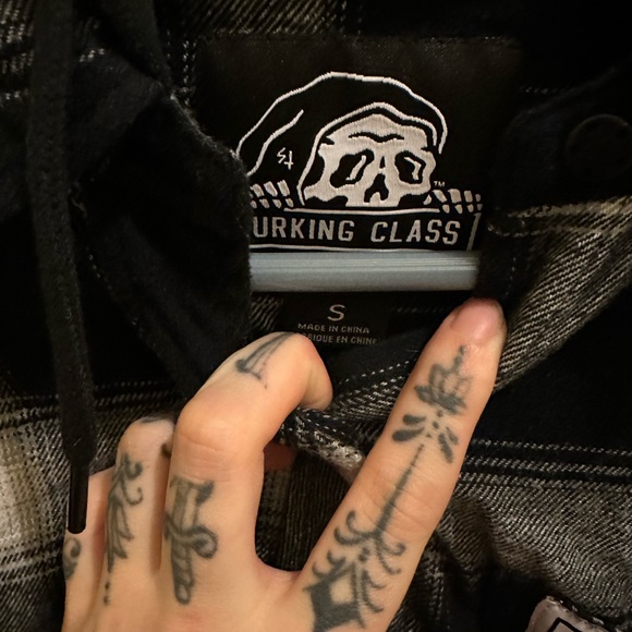 Lurking Class Art Stop & Smell The Roses Hooded Flannel - Picture 4 of 6